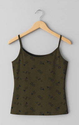 UNFLD Casual Printed Women Dark Green Top