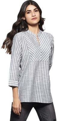 Heeratop Casual Striped Women Grey Top