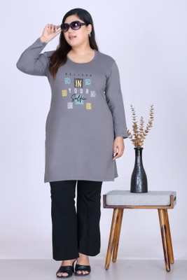 UNIKITES Casual Printed Women Grey Top