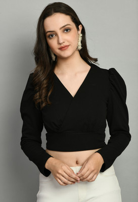 IUGA Party Solid Women Black Top