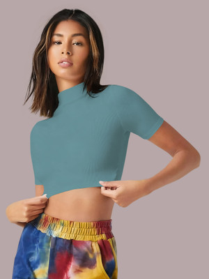 Dream Beauty Fashion Casual Self Design Women Light Green Top