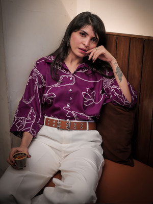 Youthnic Casual Printed Women Purple Top