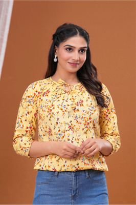 ANIHA Party Printed Women Multicolor, Silver Top