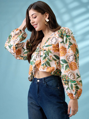 Globus Casual Printed Women Yellow Top