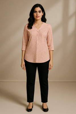 progreto Casual Floral Print Women Pink Top