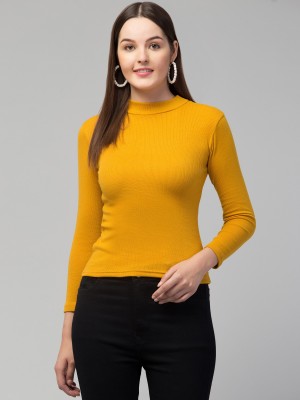 swaggish Casual Solid Women Yellow Top