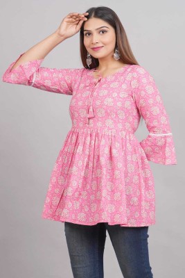 Kanika trader Casual Printed Women Pink, White Top