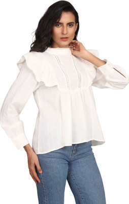 MODYNE Casual Solid Women Blue Top