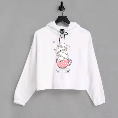 ZOFIS Casual Graphic Print Women White Top