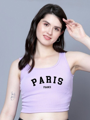 Knite wolf Casual Printed Women Purple Top