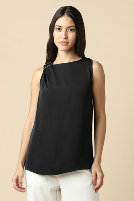 Allen Solly Formal Solid Women Black Top