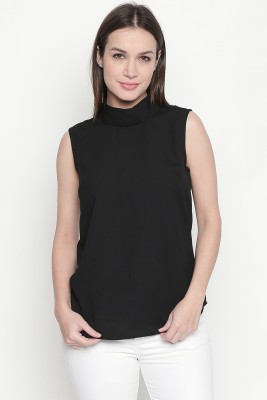 Annabelle by Pantaloons Casual Sleeveless Solid Women Black Top