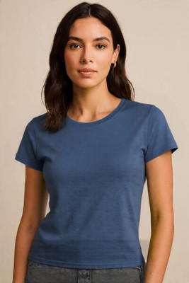 Blueribon Casual Solid Women Dark Blue Top