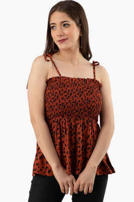 OTTAVIA Party Printed Women Brown, Black Top