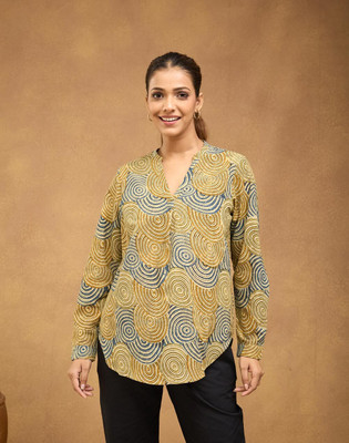 Fabindia Casual Printed Women Yellow Top
