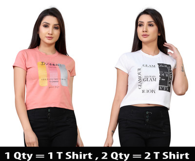 DEE LEAF Casual Printed Women White, Red Top