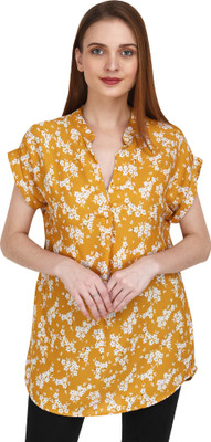 FDreaM Casual Floral Print Women Yellow Top