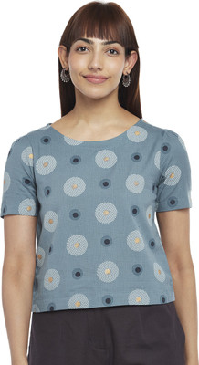 Akkriti by Pantaloons Casual Printed Women Blue Top