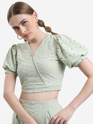 KETCH Casual Solid Women Green Top