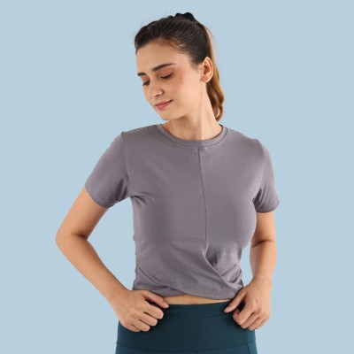 NITE FLITE Casual Solid Women Grey Top