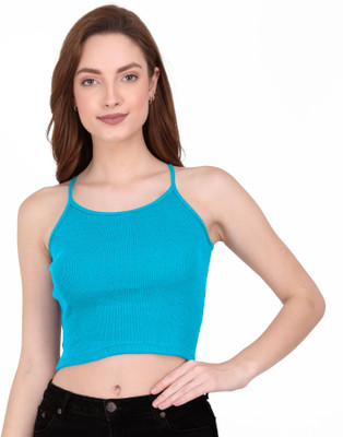 THE BLAZZE Casual Self Design Women Light Blue Top