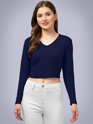 Kashonaa Casual Solid Women Dark Green Top