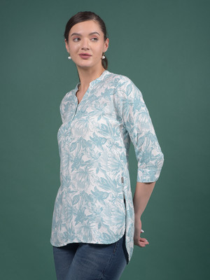 CRIMSOUNE CLUB Casual Floral Print Women Green Top