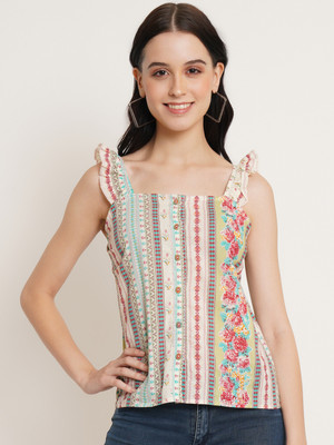 JAPER KURTI Casual Printed Women Multicolor Top