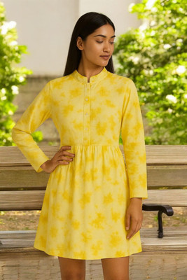 noyes Casual Printed Women Yellow Top