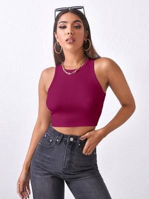 Berry Bird Party Solid Women Purple Top