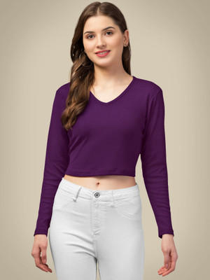 Dream Beauty Fashion Casual Solid Women Purple Top