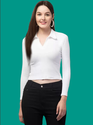 Maheshvi Casual Solid Women White Top