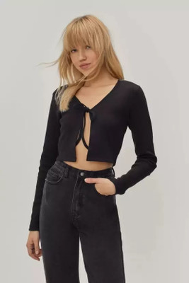 Redamancii Casual Self Design Women Black Top