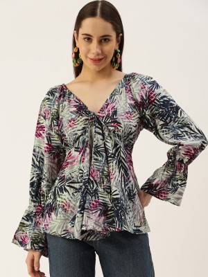 IQRRAR Casual Printed Women Multicolor Top