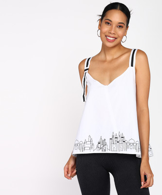 FOREVER 21 Casual Printed Women Multicolor Top