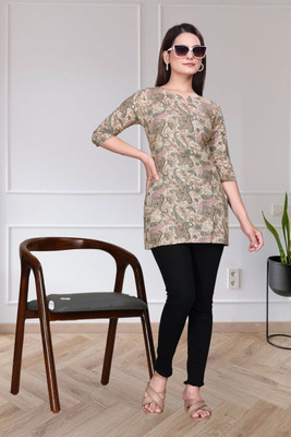 FASTCLO Casual Printed Women Multicolor Top