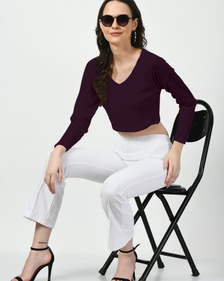 Dream Beauty Fashion Casual Solid Women Purple Top