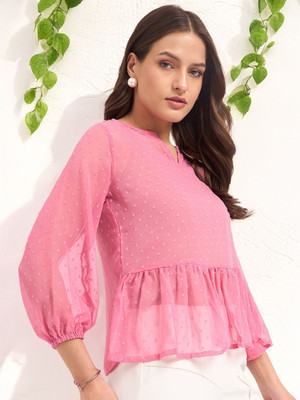 CORSICA Casual Solid Women Pink Top