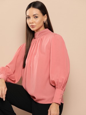 CHEMISTRY Casual Solid Women Pink Top