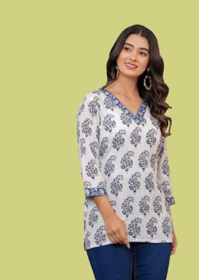 Parth Fashion Casual Printed Women White Top