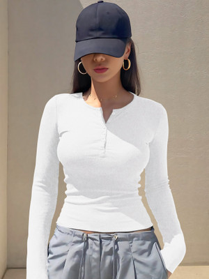 NAVYANKAA Casual Solid Women White Top