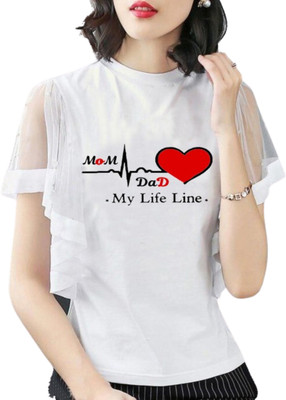 CNQFS FASHION Casual Printed Women White Top