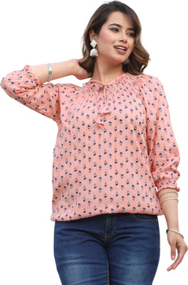 Pittra4ever Casual Printed Women Pink Top