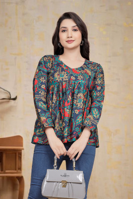 TridentStyles Party Printed Women Multicolor Top