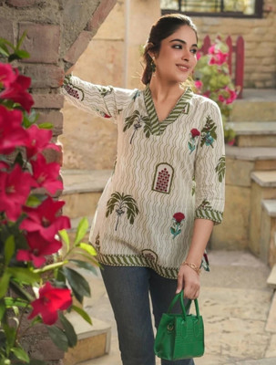 DEVKIARIZ Casual Printed Women Grey Top