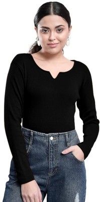 Maheshvi Casual Solid Women Black Top