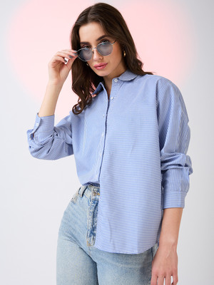 Globus Formal Striped Women Blue Top
