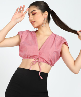 I Saw It First Casual Striped Women Red Top