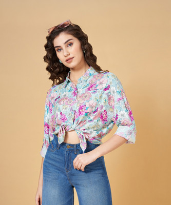YU by Pantaloons Casual Printed Women Multicolor Top
