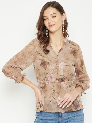 PURYS Casual Printed Women Brown Top